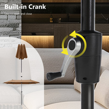 MAISON ARTS 13ft Double -Sided Patio Umbrella Extra Large with Crank