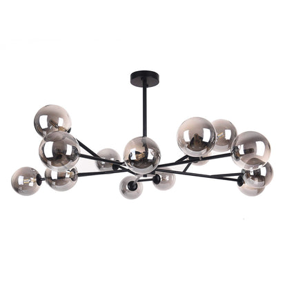 Lustre moderne à bulles Spoutnik de grande taille, noir ou doré, pour salle à manger