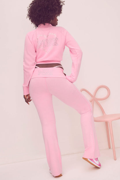 Legging évasé en coton délavé PINK x LoveShackFancy