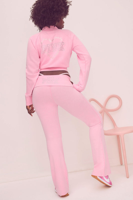 Legging évasé en coton délavé PINK x LoveShackFancy