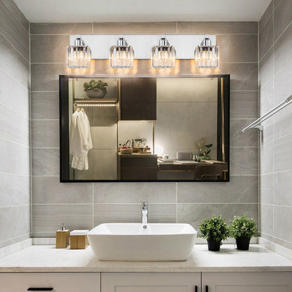 2/3/4/5 Light Bathroom Vanity Light Wall Sconce with Crystal Shade