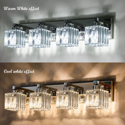 2/3/4/5 Light Bathroom Vanity Light Wall Sconce with Crystal Shade