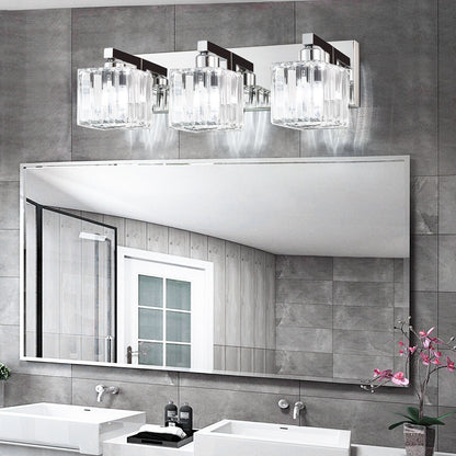 2/3/4/5 Light Bathroom Vanity Light Wall Sconce with Crystal Shade