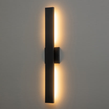 C Cattleya 2-Light Matte Black Aluminum LED Outdoor Wall Sconce