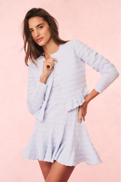 Cardigan en maille pointelle Rogan - MORNING SKY