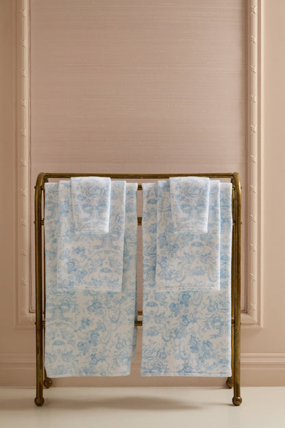 Serviette de toilette en coton - NANTUCKET BLUE