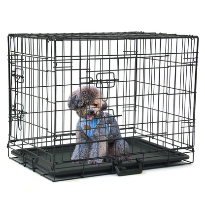 24 to 48 Pet Kennel Cat Dog Folding Steel Crate Animal Playpen Wire Metal