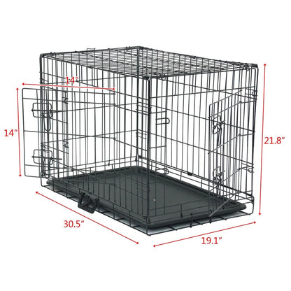 24 to 48 Pet Kennel Cat Dog Folding Steel Crate Animal Playpen Wire Metal