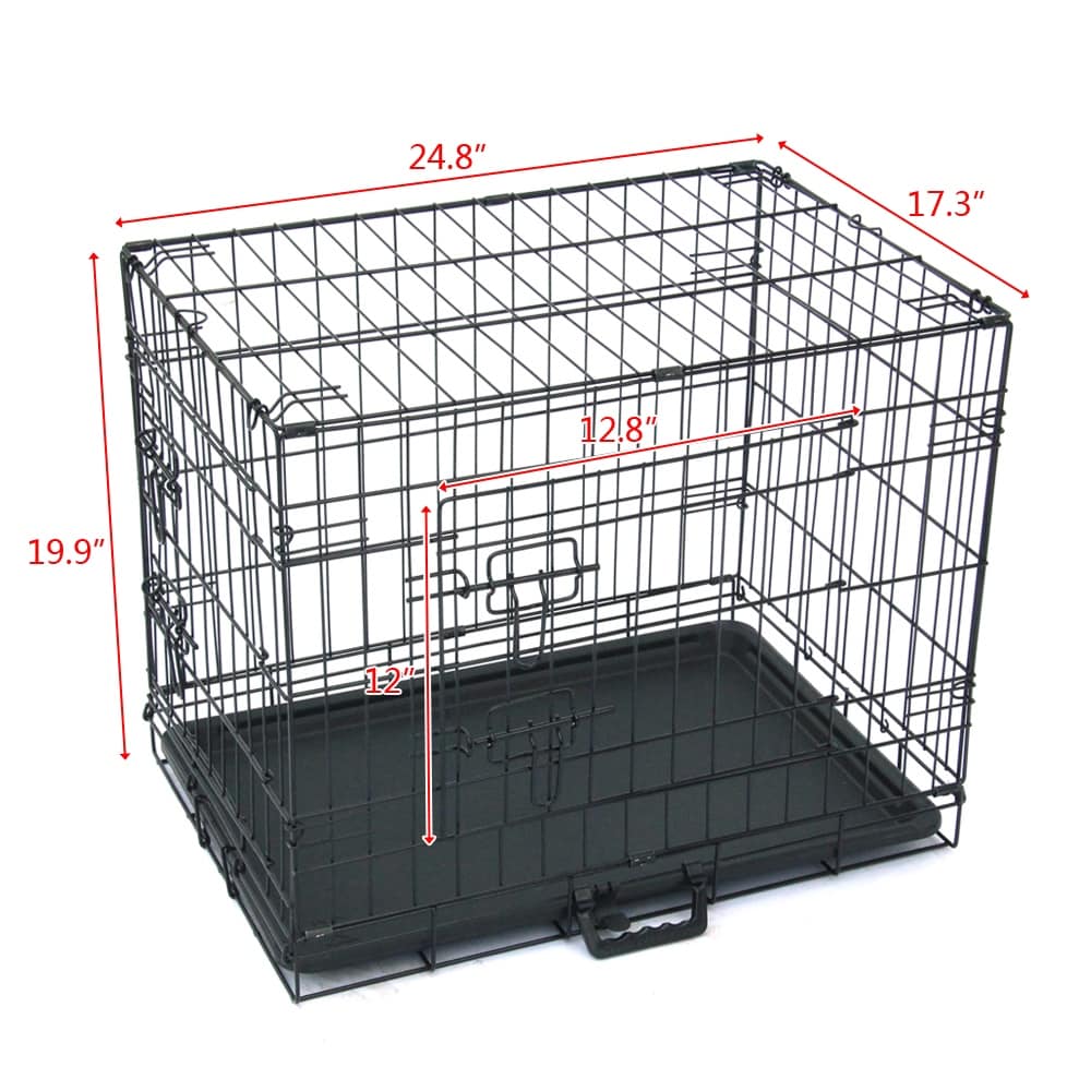 24 to 48 Pet Kennel Cat Dog Folding Steel Crate Animal Playpen Wire Metal