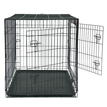 24 to 48 Pet Kennel Cat Dog Folding Steel Crate Animal Playpen Wire Metal