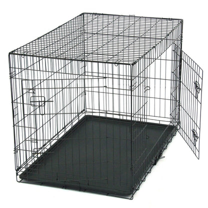 24 to 48 Pet Kennel Cat Dog Folding Steel Crate Animal Playpen Wire Metal