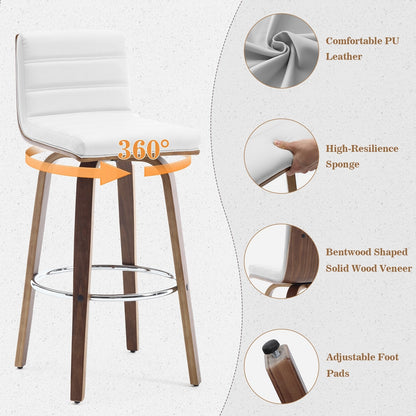 Tabourets de bar/comptoir pivotants en similicuir 26/29, lot de 2/3