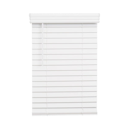 2 Cordless Faux Wood Blind - Bright White