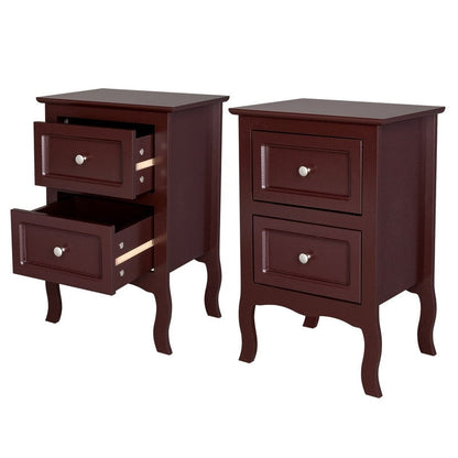 Country Style Two-Drawer Nightstand- Set of 2