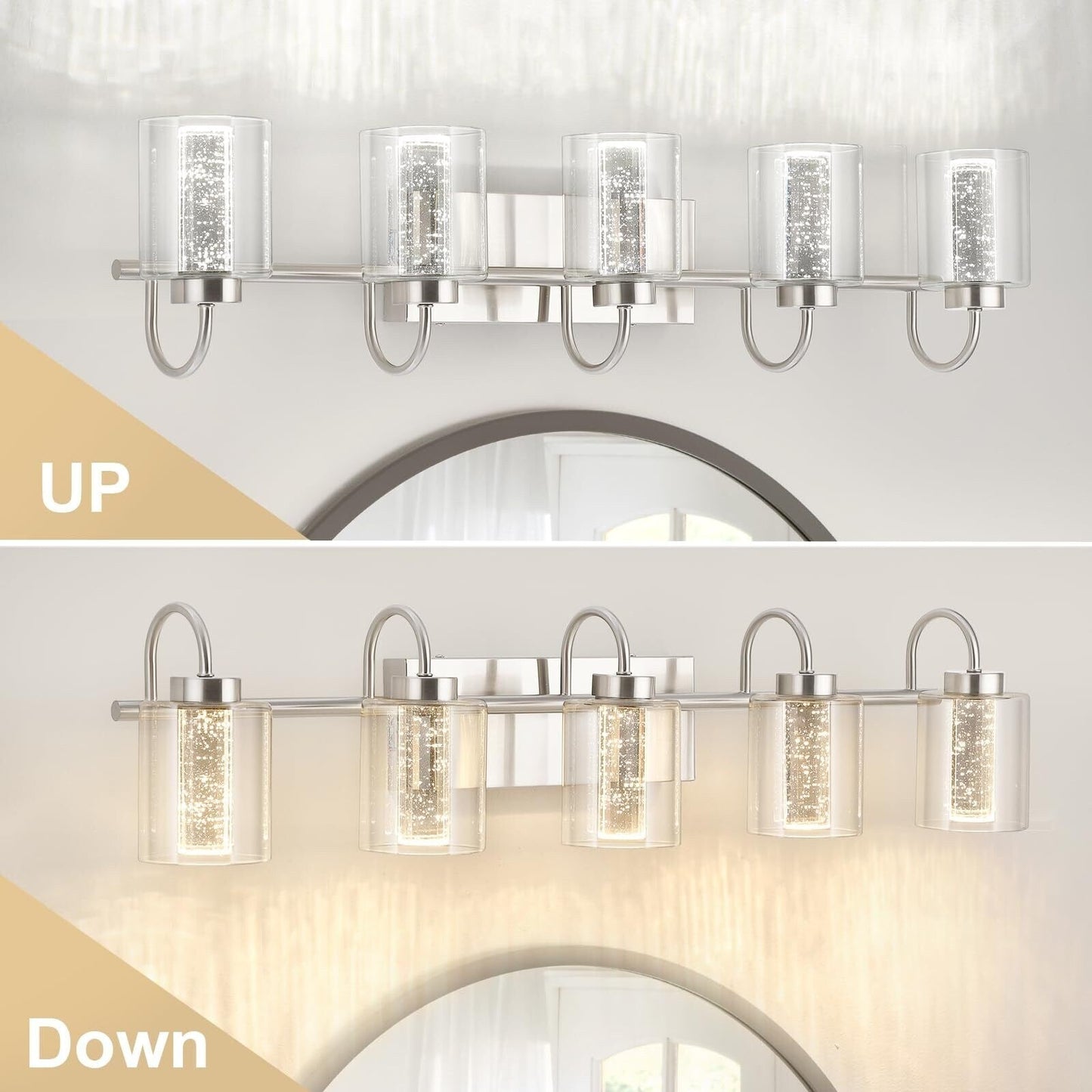 3/4/5/6 Light Brushed Nickel Bathroom Light Fixtures