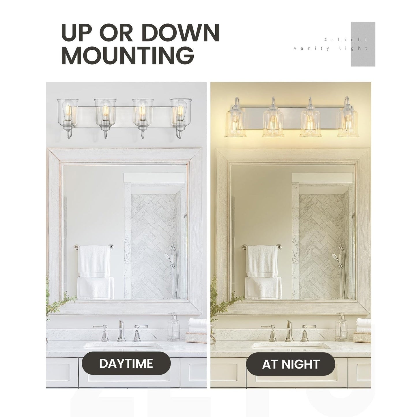 3/4/5/6-Light Modern Vanity Lights Over Mirror for Bathroom