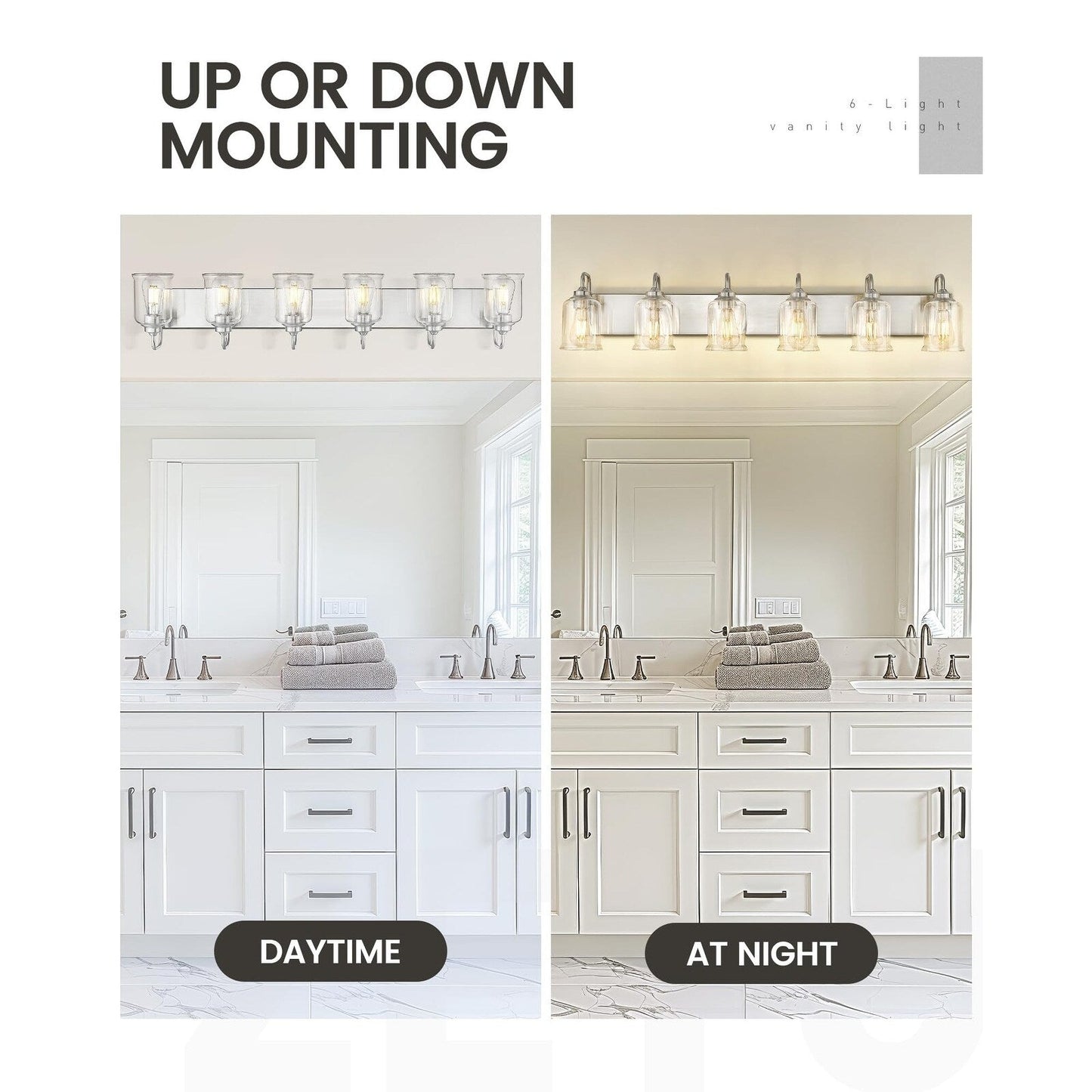 3/4/5/6-Light Modern Vanity Lights Over Mirror for Bathroom