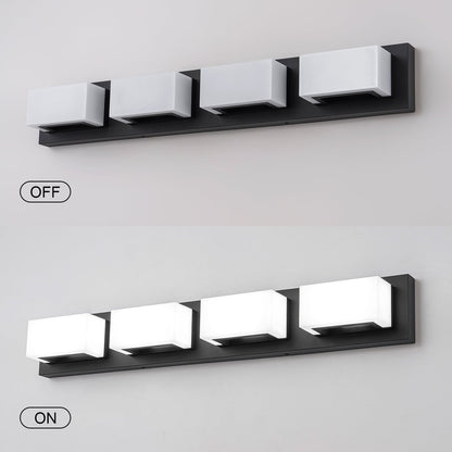 3/4/5-Light Dimmable Matte Black Modern Bathroom LED Vanity Light