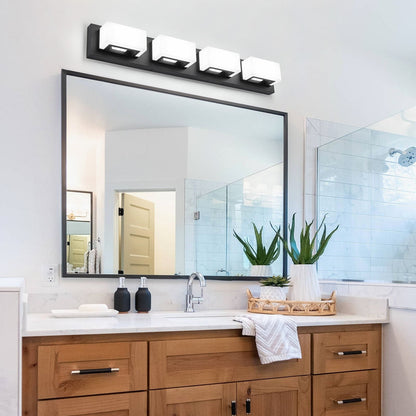 3/4/5-Light Dimmable Matte Black Modern Bathroom LED Vanity Light