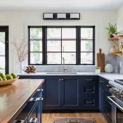 3/4/5-Light Dimmable Matte Black Modern Bathroom LED Vanity Light