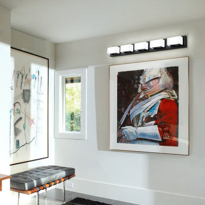 3/4/5-Light Dimmable Matte Black Modern Bathroom LED Vanity Light