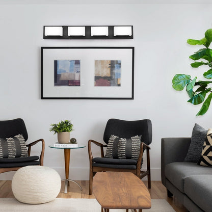 3/4/5-Light Dimmable Matte Black Modern Bathroom LED Vanity Light