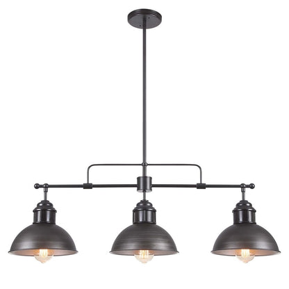 3-Light Farmhouse Retro Metal Linear Dome Pendant Light/Kitchen Island Lights