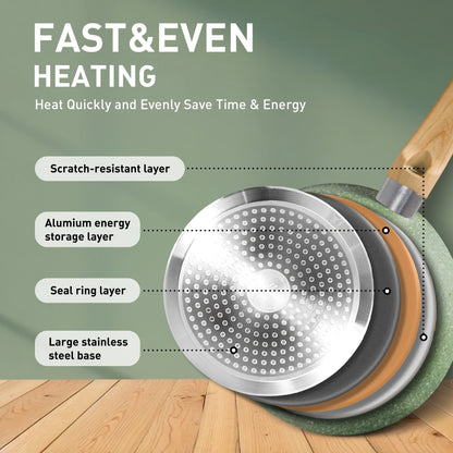Batterie de cuisine et ustensiles de cuisson en granit de 30 pièces, ensemble de poêles de cuisson, ensemble de casseroles et poêles antiadhésives