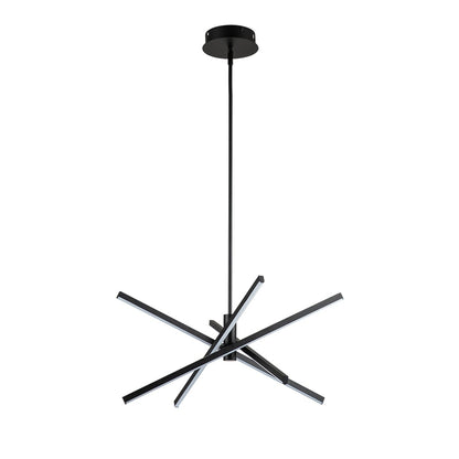 Lustre LED moderne en aluminium noir/doré, plafonnier linéaire Spoutnik pour salon/salle à manger/cuisine