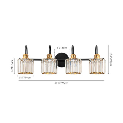 Applique murale moderne en cristal pour salle de bain, éclairage de vanité, chrome/noir/doré