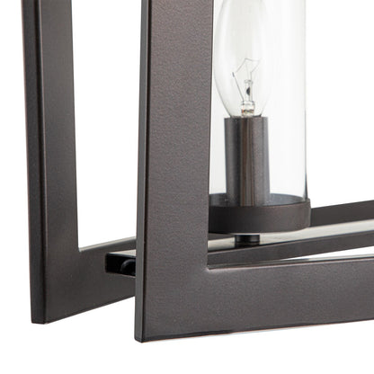 Lustre rectangulaire en verre vintage à 5 lumières pour îlot de cuisine industriel moderne du milieu du siècle