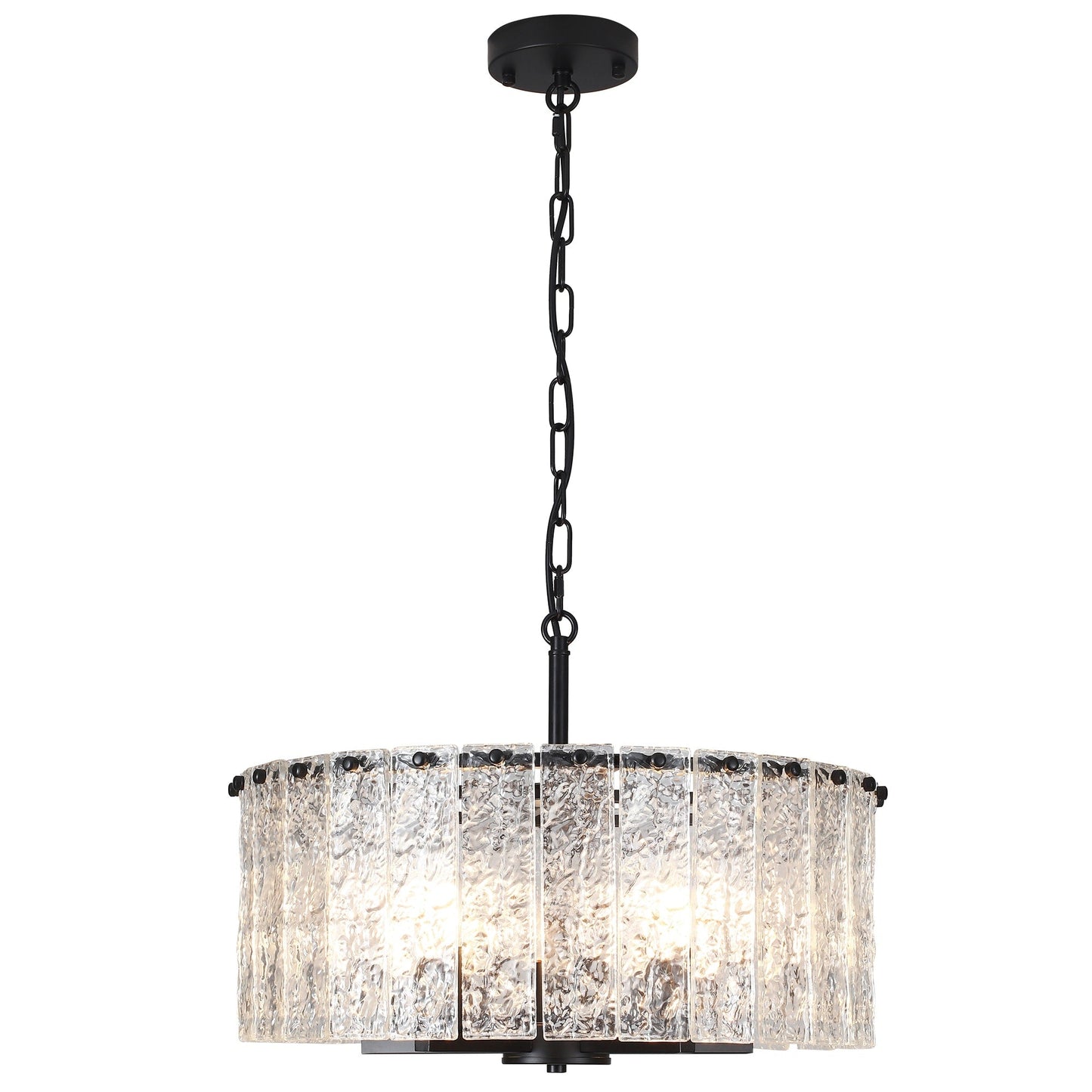 Lustre tambour rond moderne à 5 lumières, lustre semi-encastré classique, suspension pour îlot de cuisine et salle à manger