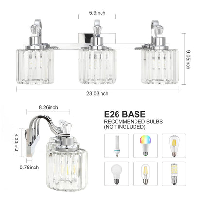 5-light Modern Crystal Bathroom Vanity Lighting Fixtures