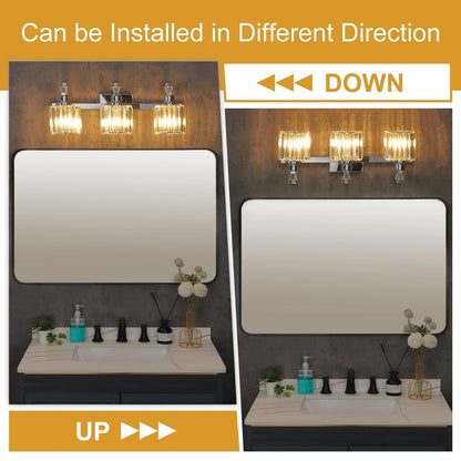 5-light Modern Crystal Bathroom Vanity Lighting Fixtures