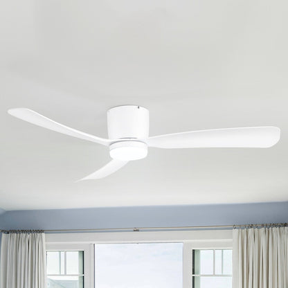 Ventilateur de plafond encastré à DEL noir/blanc de 52 pouces avec télécommande (3 pales)