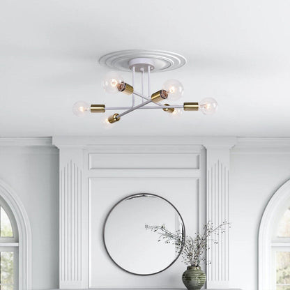 6 - Light Modern Metal 23.62'' Sputnik Semi-Flush Mount Ceiling Light