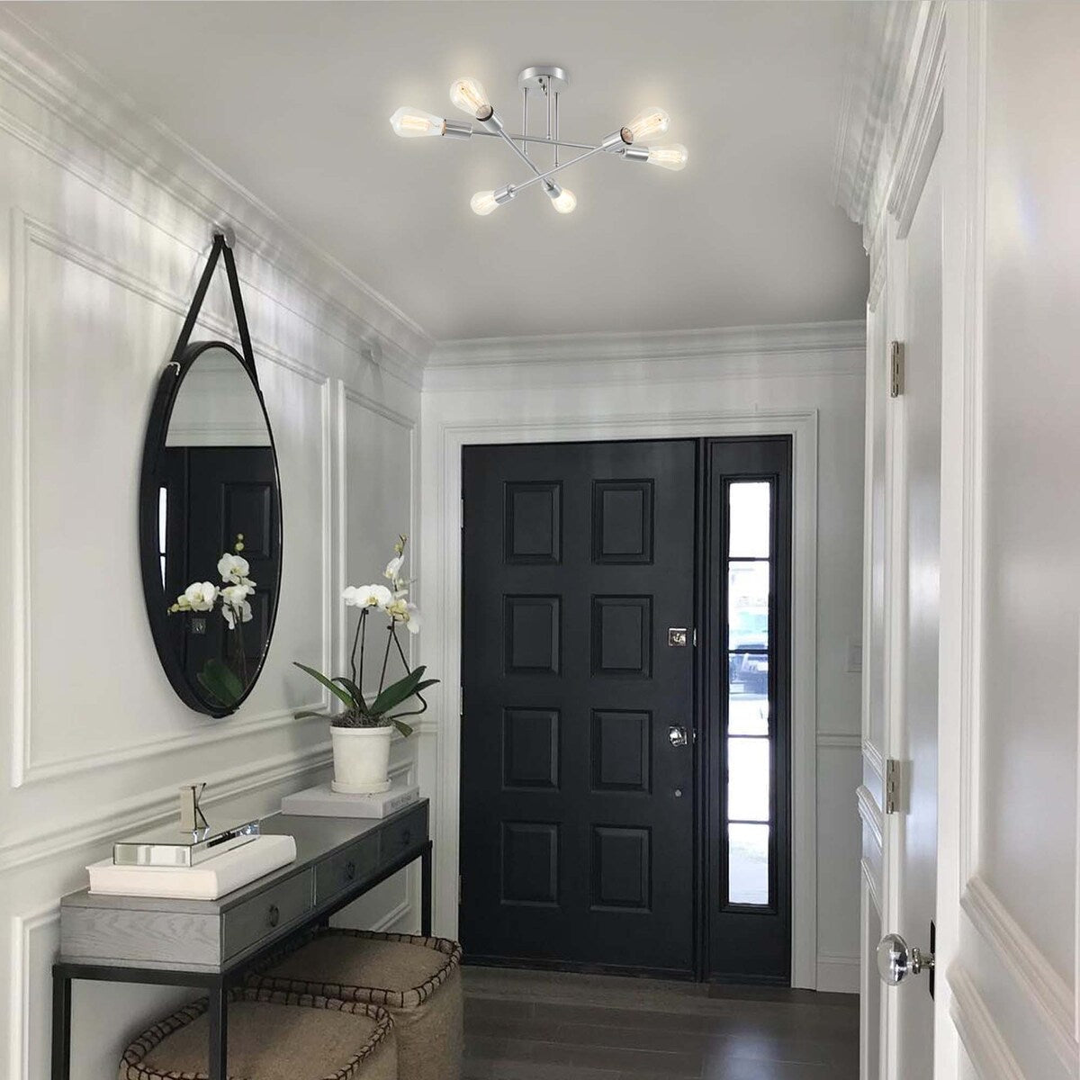 6 - Light Modern Metal 23.62'' Sputnik Semi-Flush Mount Ceiling Light