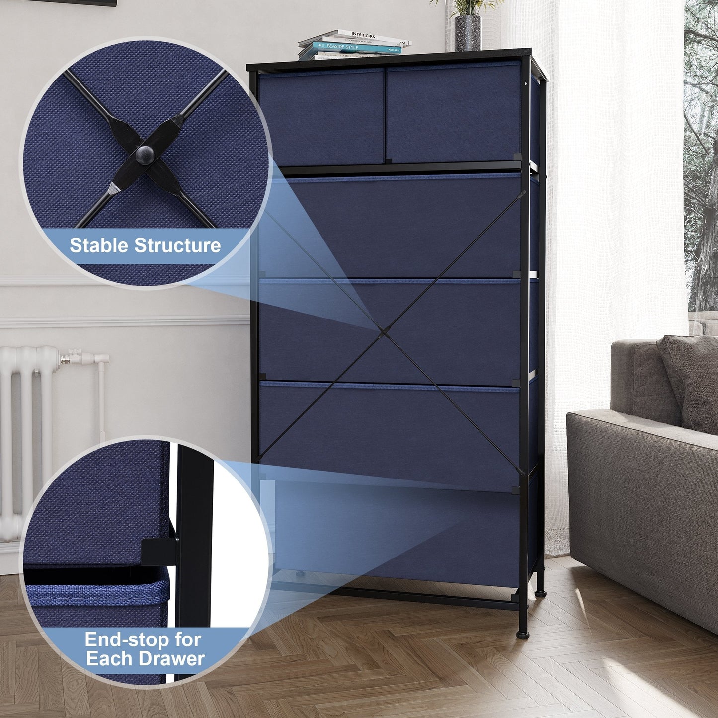 6-drawer Chest Vertical Dresser Storage Tower by Crestlive Products