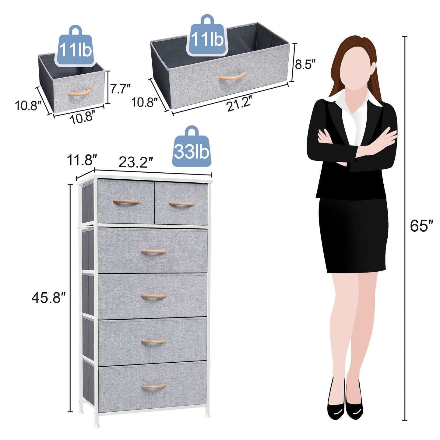 6-drawer Chest Vertical Dresser Storage Tower by Crestlive Products