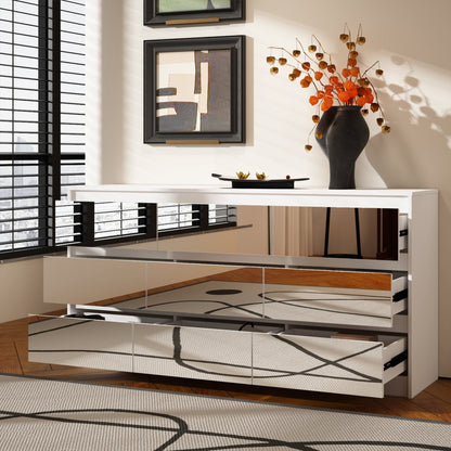 Commode d'appoint à 9 tiroirs 63W pour salon, chambre à coucher