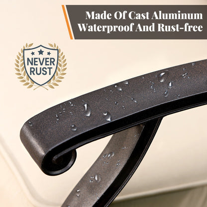 Ensemble de salle à manger/salle à manger de patio en aluminium moulé MAISON ARTS avec table à manger ronde et 6 chaises de patio en aluminium moulé