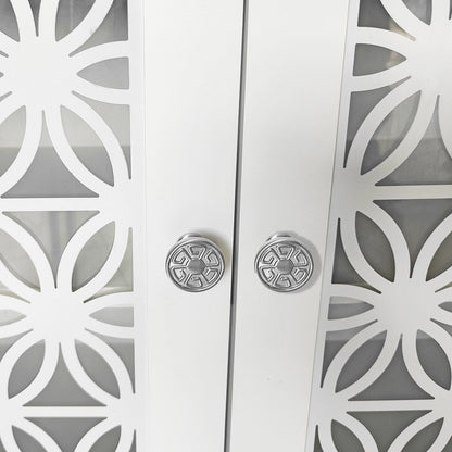 Meuble TV décoratif rustique à motif floral de 70 po pouvant accueillir jusqu'à 80 téléviseurs