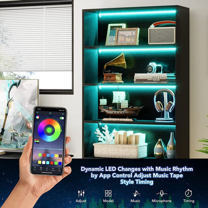 Bibliothèque et étagère de 70,8 pouces de hauteur, grande bibliothèque à 5 niveaux - 11,81 P x 31,5 L x 70,87 H