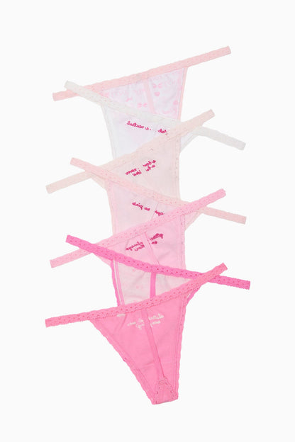 Lot de 7 culottes string V PINK x LoveShackFancy