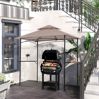 8' x 5' Outdoor Rainproof Grill Gazebo With Double Layer Vented Design