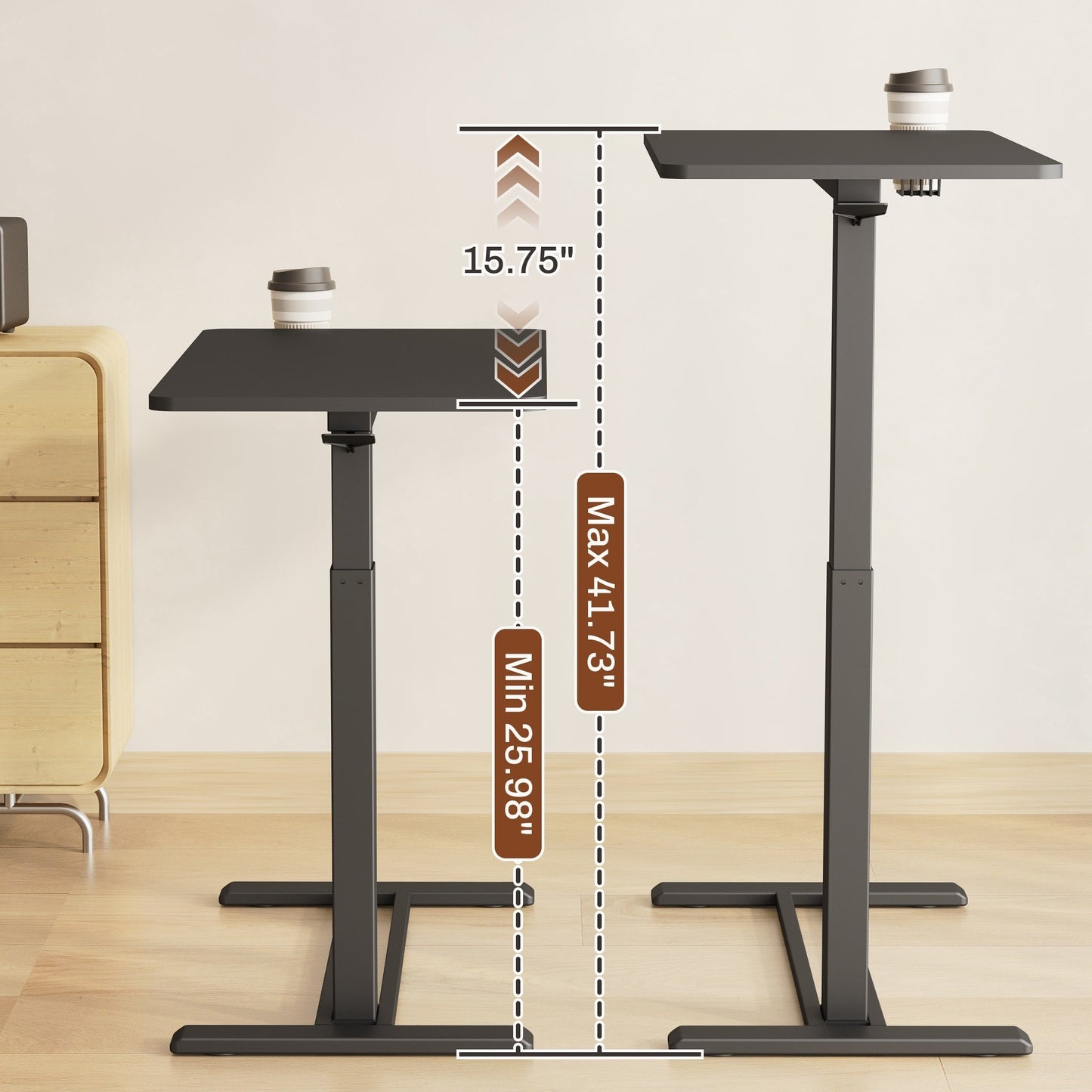 FunniHomi 28/32 Movable Overbed Table Height Adjustable Computer Desk with Wheels, White/Black Laptop Table for Bed and Sofa