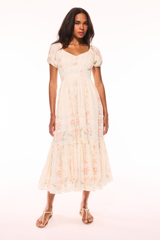 Robe midi Angie en coton recyclé - Jaune doux