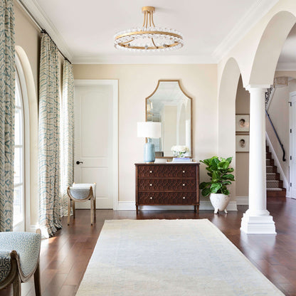 Plafonnier semi-encastré en cristal Elvira à 8 lumières, motif roue de chariot