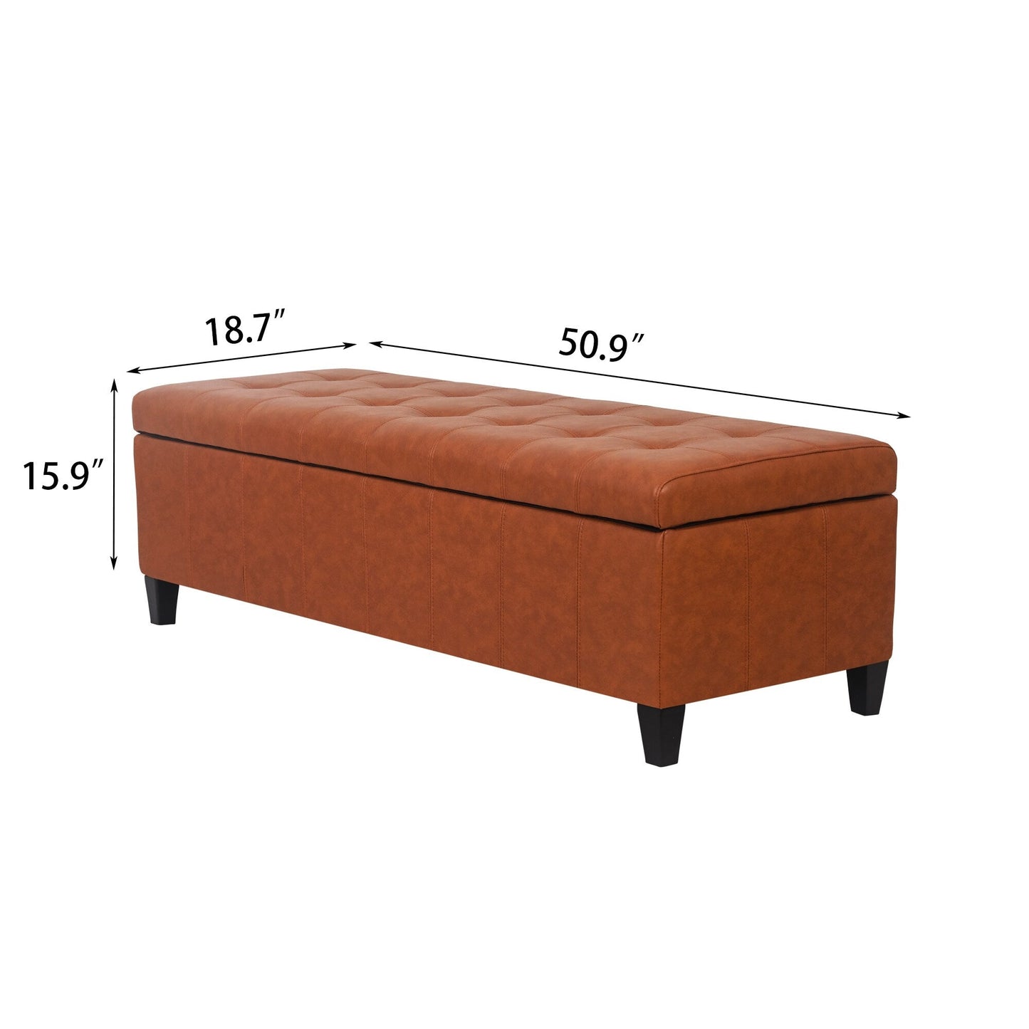 Banc ottoman de rangement en cuir reconstitué Adeco 50