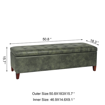 Banc ottoman de rangement en cuir reconstitué Adeco 50